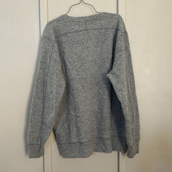 Schott Bros Mens Sweater Large Gray Wool Blend Warm Thick Outdoor Layering - Picture 5 of 10